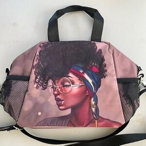 Beautiful girl insulated lunch bag, glasses scarf
